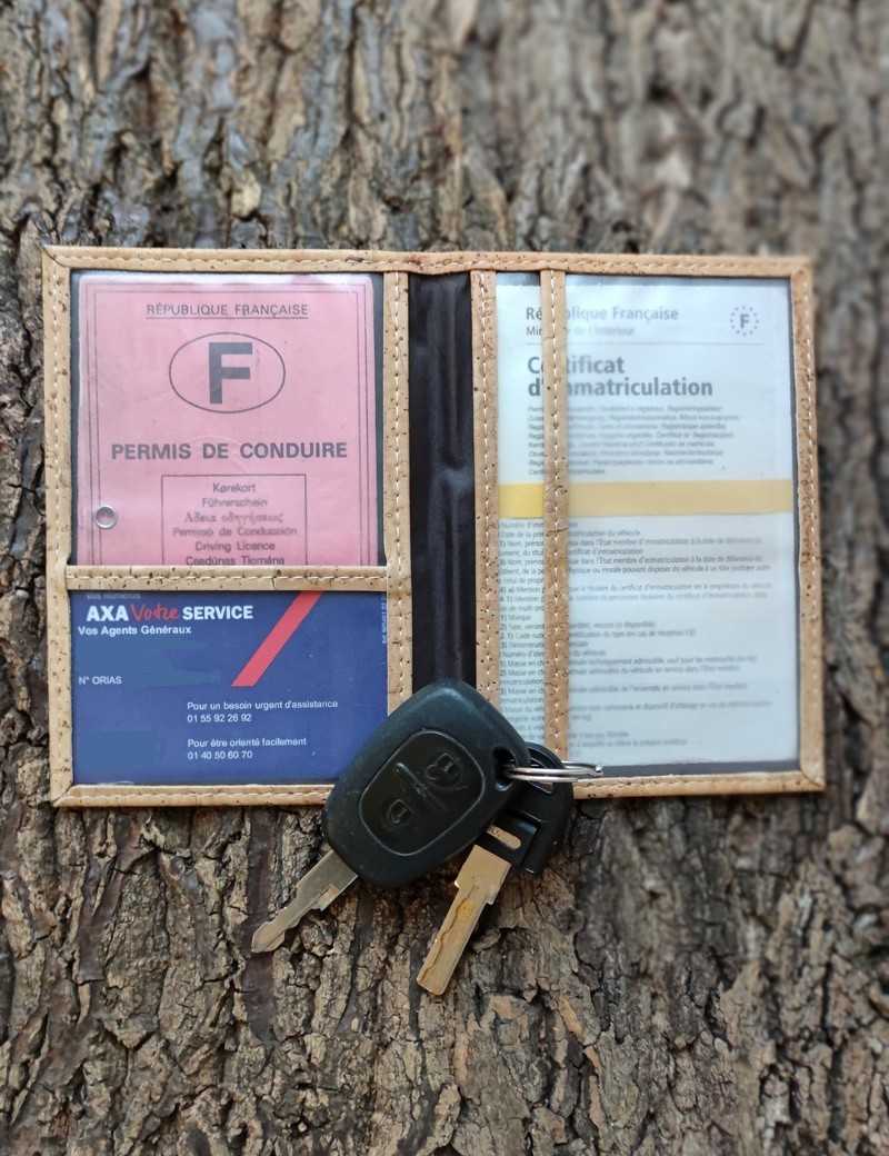 Etui carte grise naturel