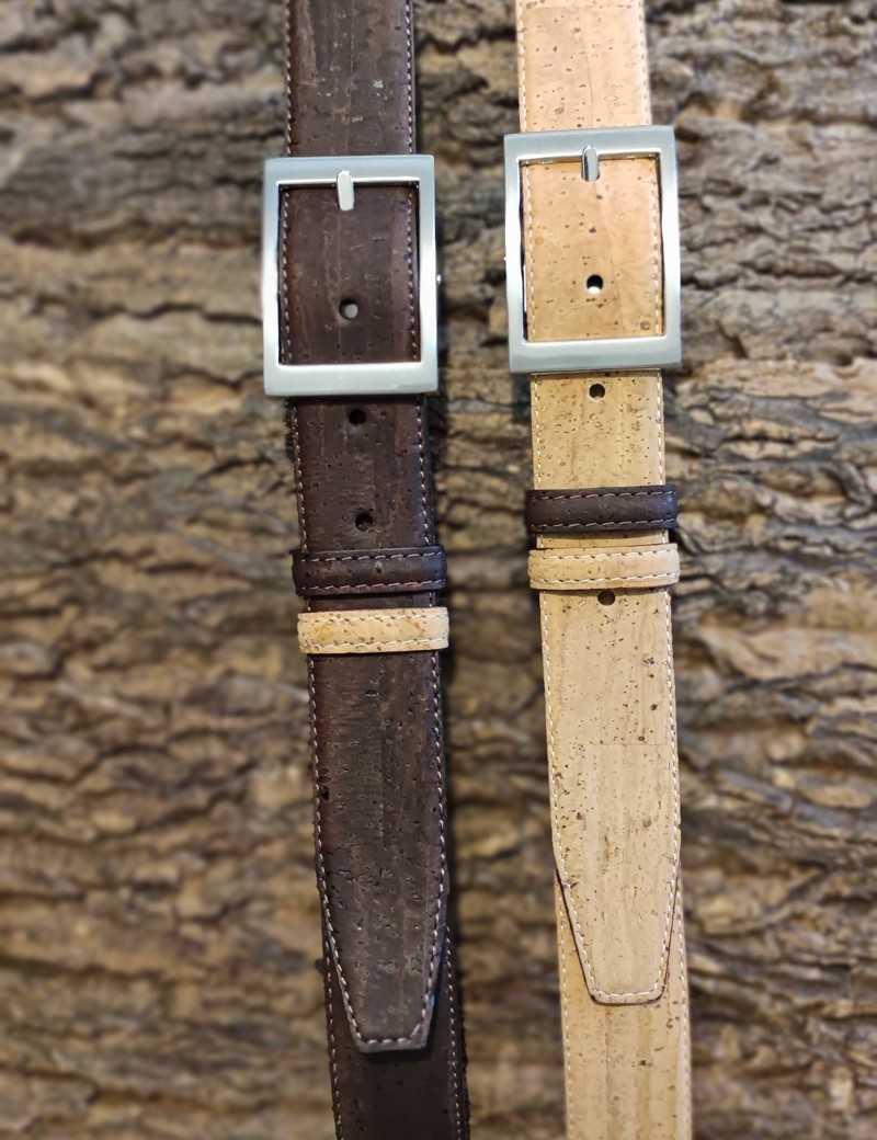 Ceinture réversible naturel et brun