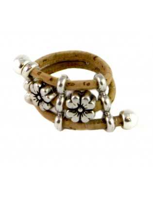 Bague grande fleur naturel