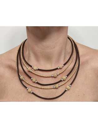 Collier perles de liège