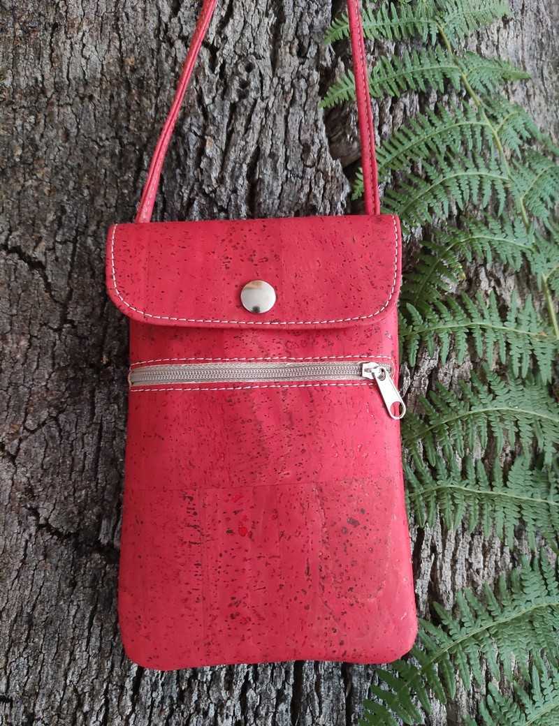 Pochette liège téléphone rouge Pochette liège téléphone rouge