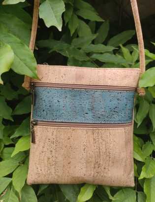 Pochette liège promenade turquoise