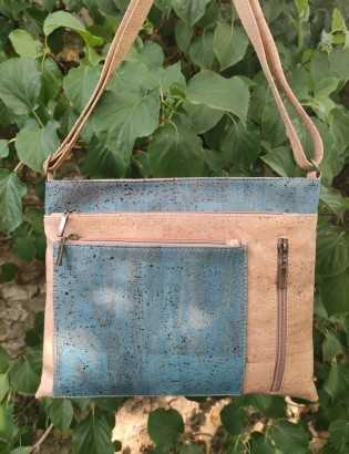 Sac à main liège Barbara turquoise
