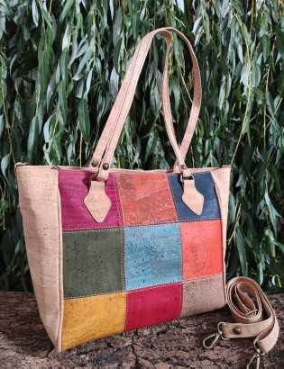 Sac à main liège Dalila naturel coloré