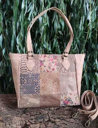 Sac à main liège Dalila naturel patchwork