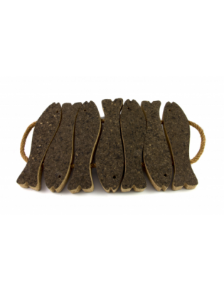Dessous de plat liège 7 poissons noir