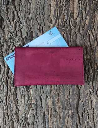 Etui chéquier liège bordeaux