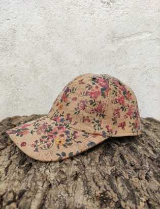 Casquette petites fleurs rose