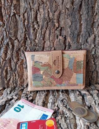 Porte monnaie et carte liège Baixa marmore bb