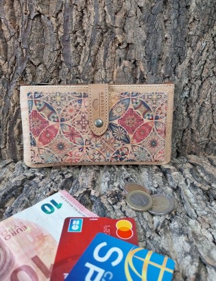 Porte monnaie et carte liège Baixa rosace