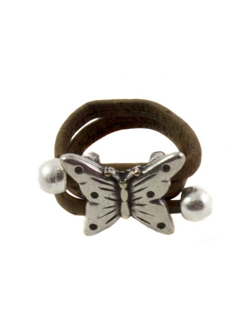 Bague papillon brun