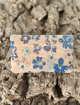 Porte-monnaie Coïmbra fleurs bleue