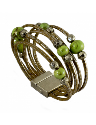 Bracelet perles vert d'eau