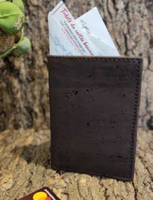 Etui carte bancaire brun